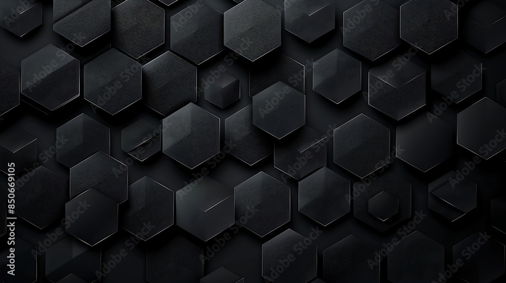 Black hexagons with lights background