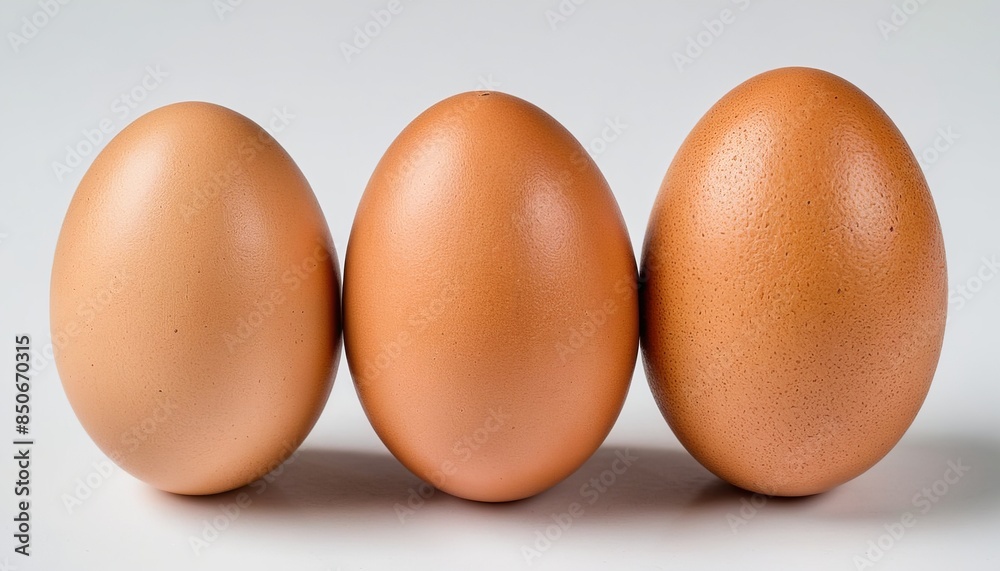 Rustic Chicken Eggs on White Background Rustic Chicken Eggs on White Background