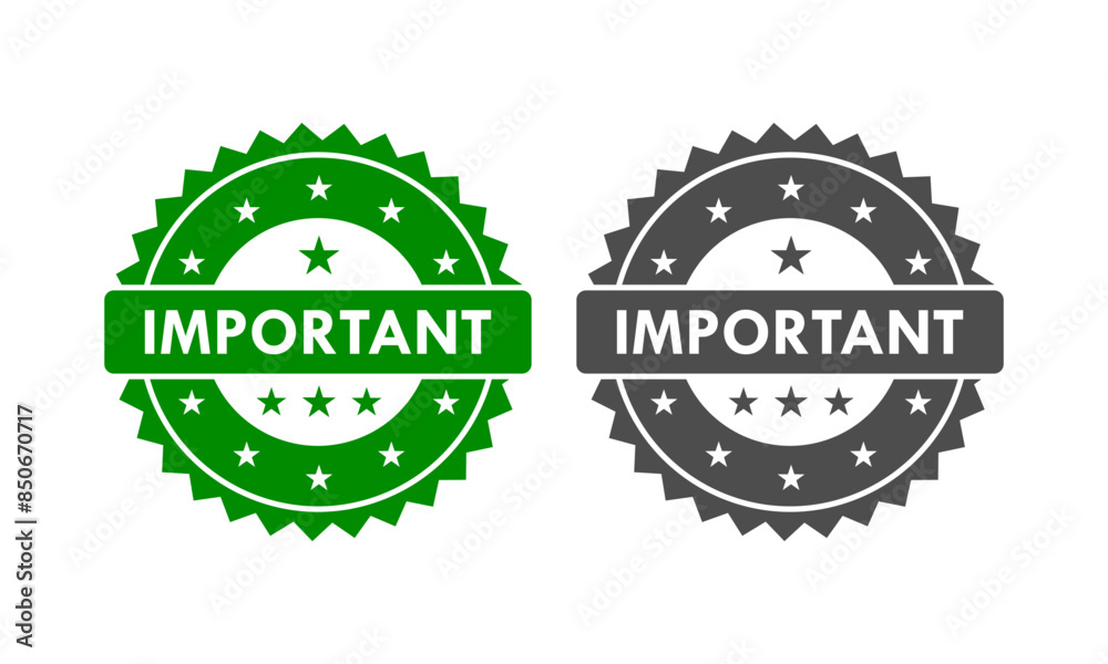 Important badge design template illustration Important badge design template illustration