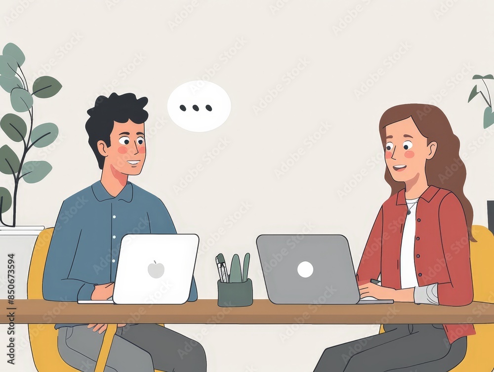 Professional Job Interview: Interviewer Typing Notes on Laptop While Candidate Speaks, Emphasizing Documentation and Attention to Detail in Career Evaluation Professional Job Interview: Interviewer Typing Notes on Laptop While Candidate Speaks, Emphasizing Documentation and Attention to Detail in Career Evaluation