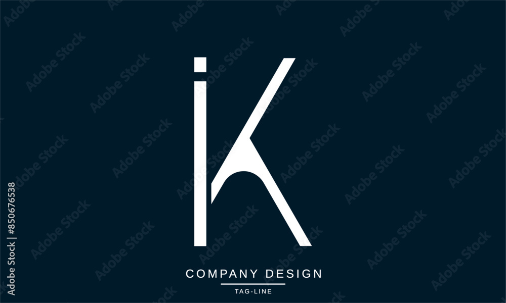 IK, KI Abstract Letters Logo Monogram Design Font Vector Initials IK, KI Abstract Letters Logo Monogram Design Font Vector Initials