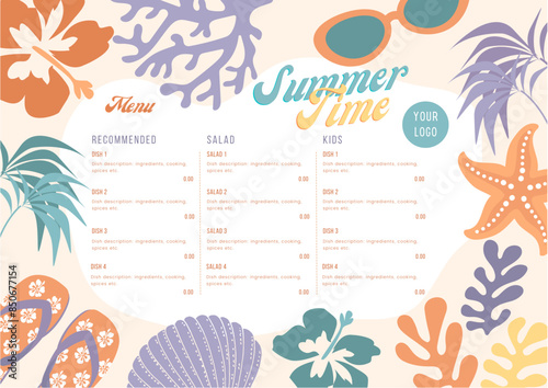 Tovaglietta Menu Summer Time