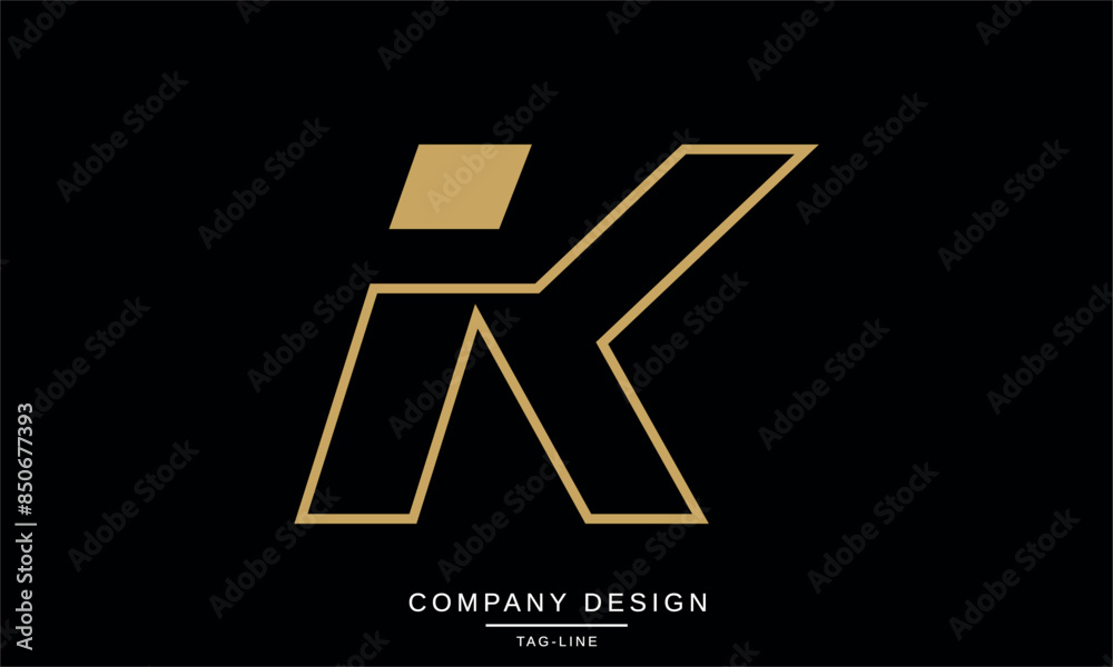 IK, KI Abstract Letters Logo Monogram Design Font Vector Initials IK, KI Abstract Letters Logo Monogram Design Font Vector Initials