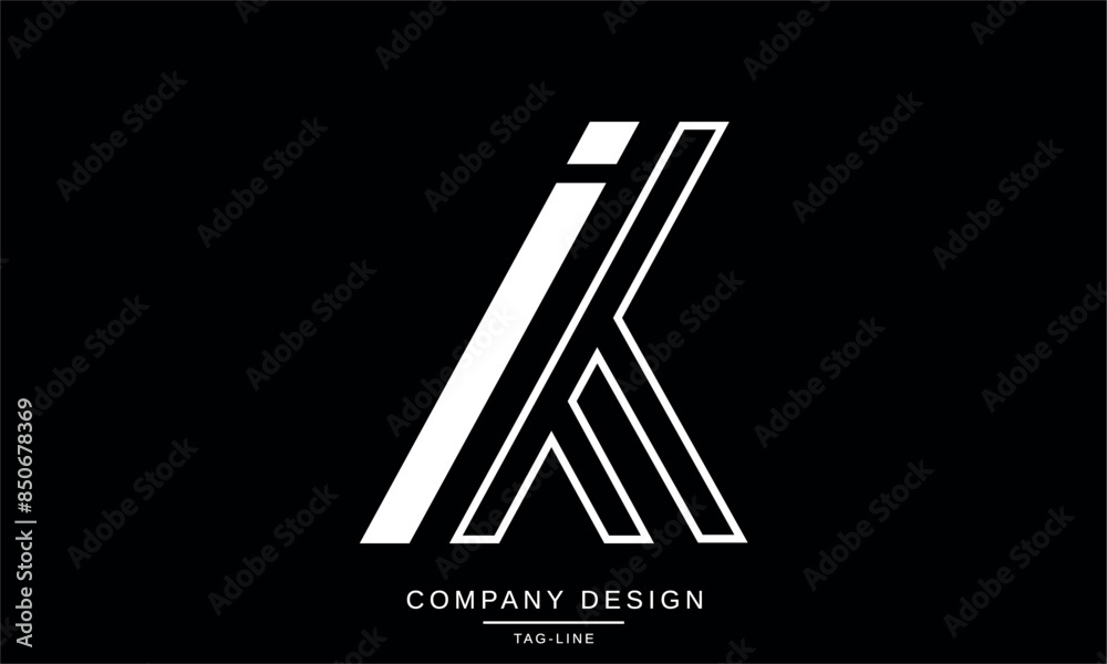IK, KI Abstract Letters Logo Monogram Design Font Vector Initials IK, KI Abstract Letters Logo Monogram Design Font Vector Initials