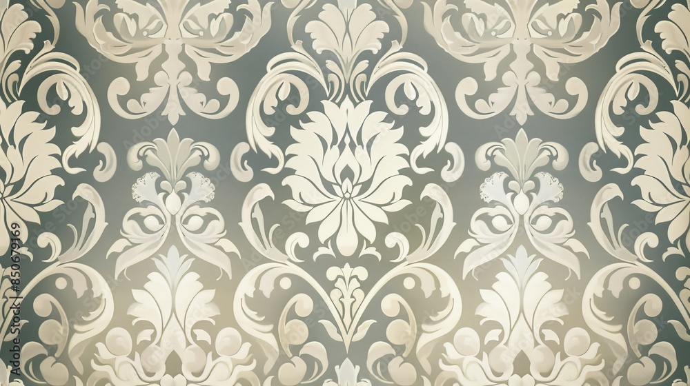 Elegant Intricate Motif Seamless Pattern Wallpaper in Subtle Hues for Interior and Graphic Design Elegant Intricate Motif Seamless Pattern Wallpaper in Subtle Hues for Interior and Graphic Design