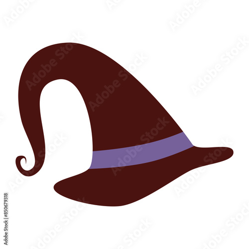 Halloween hat, witch costume. Isolated vector illustration for holiday design