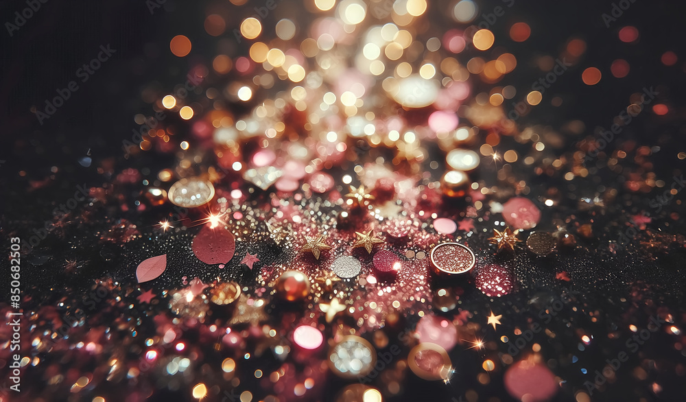 Pink and gold glitter light bokeh Pink and gold glitter light bokeh