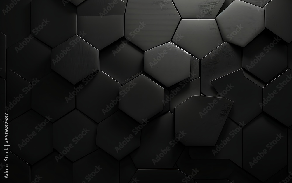 Black hexagons with lights background Black hexagons with lights background