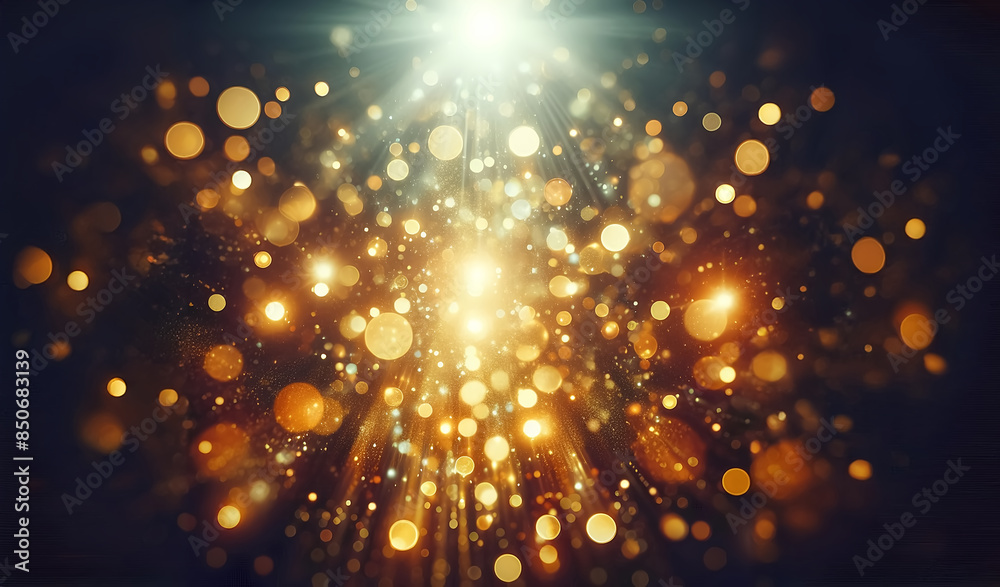 Fototapeta premium Gold glitter light bokeh