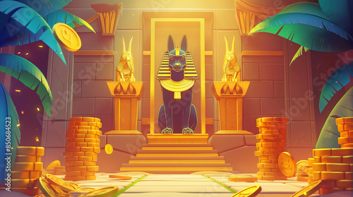 The Ancient Egyptian background isolation for game background, Illustration