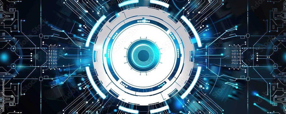 Obraz premium A circular background with a technology concept