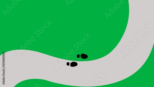 Animated Footprints: Walking Shoes Step Print Stock Video Footage