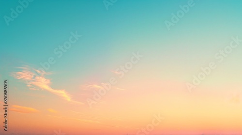 Background of a clear sky at sunrise with a gradient of warm colors