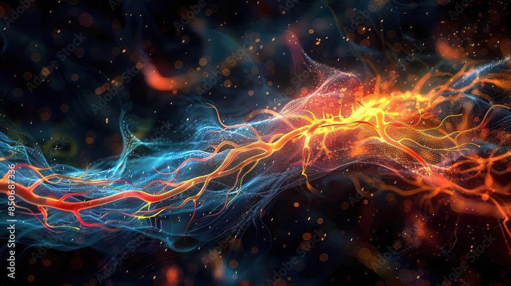 Detailed visualization of the human nervous system Detailed visualization of the human nervous system