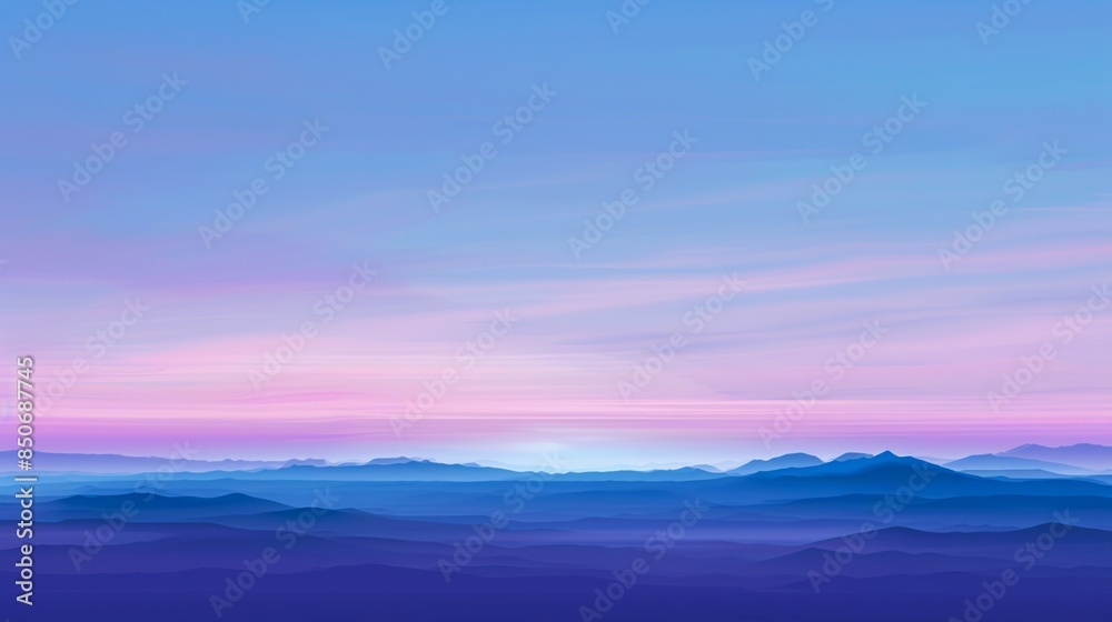 Clear sky background at dusk with a blend of blue and purple shades