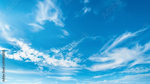 Clear sky background with a bright, deep blue color and minimal clouds