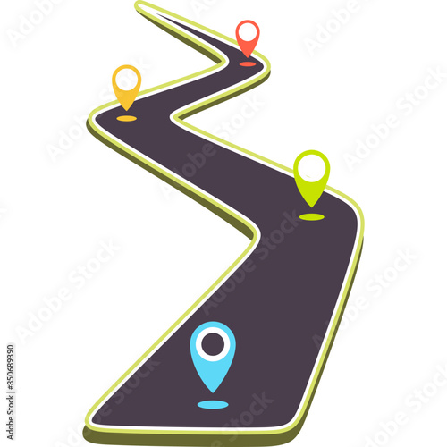 Roadmap Pin Illustration