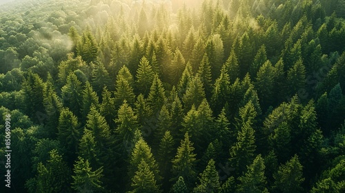 Drone Captured view in the greenery forest 