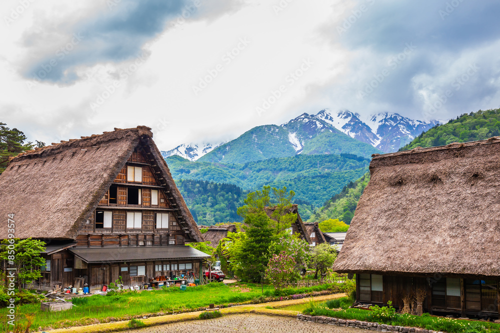 Traditional and Historical Japanese village Shirakawago in Gifu Prefecture Japan, Gokayama has been inscribed on the UNESCO World Heritage List due to its traditional Gassho-zukuri houses Traditional and Historical Japanese village Shirakawago in Gifu Prefecture Japan, Gokayama has been inscribed on the UNESCO World Heritage List due to its traditional Gassho-zukuri houses