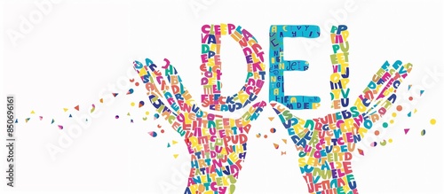Illustration of Hands Holding the Letters 