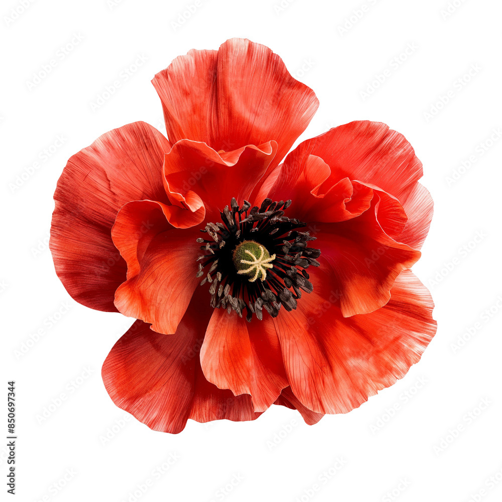 Red poppy flower isolated on white background Red poppy flower isolated on white background