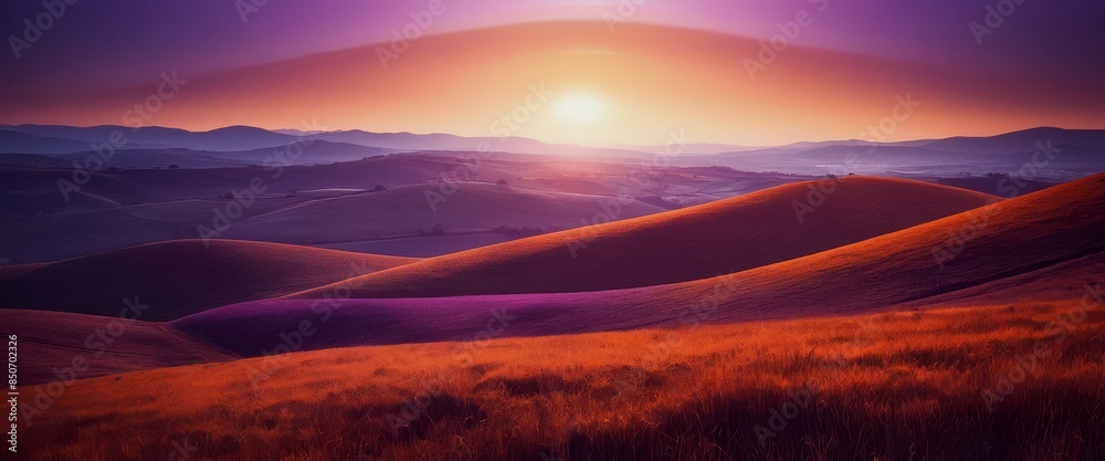 Abstract Landscape Minimalist composition of rolling hills