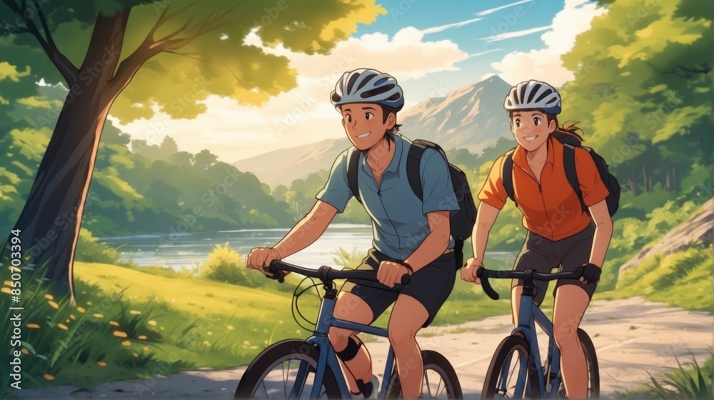 Obraz premium person riding a bike