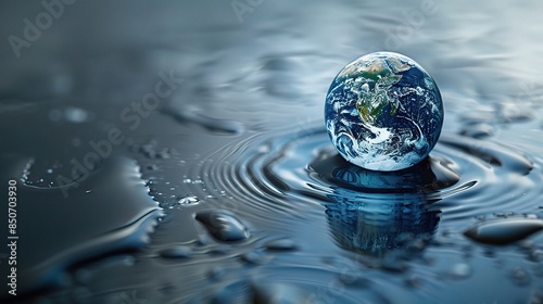 Wallpaper Mural Earth encapsulated in a pristine water droplet, advocating for ecological balance.  Torontodigital.ca