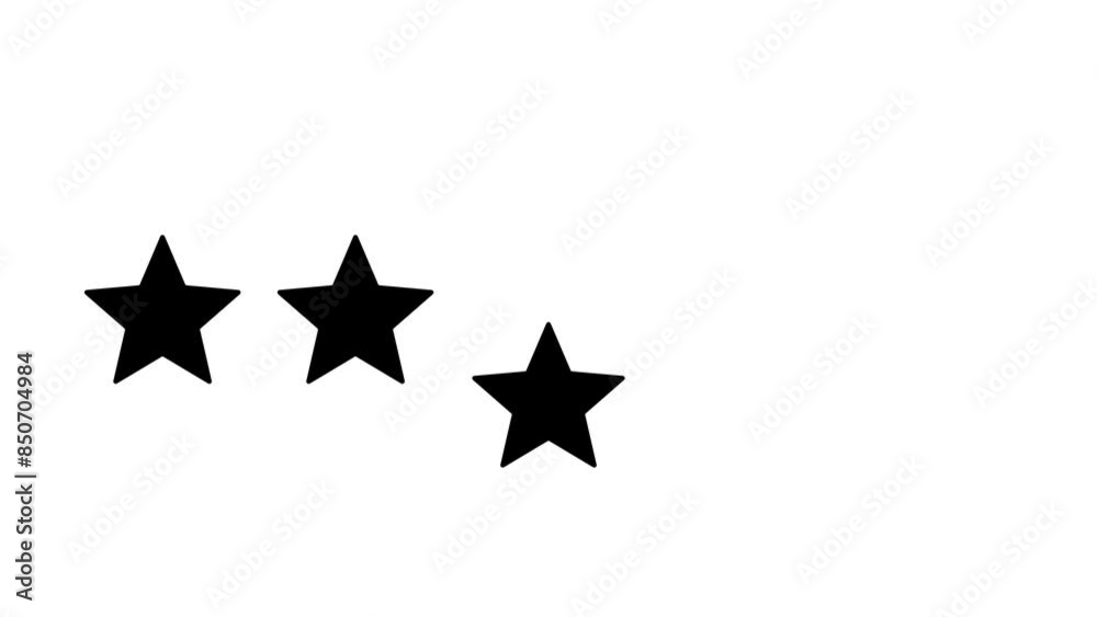 Five black rating stars isolated on a white background - Star video animation for product reviews and feedback Five black rating stars isolated on a white background - Star video animation for product reviews and feedback