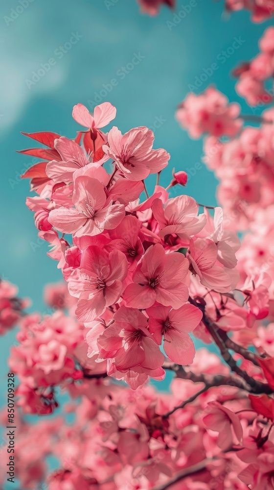 Fototapeta premium Cherry Blossom Backgrounds for Serene Messages. Floral background.