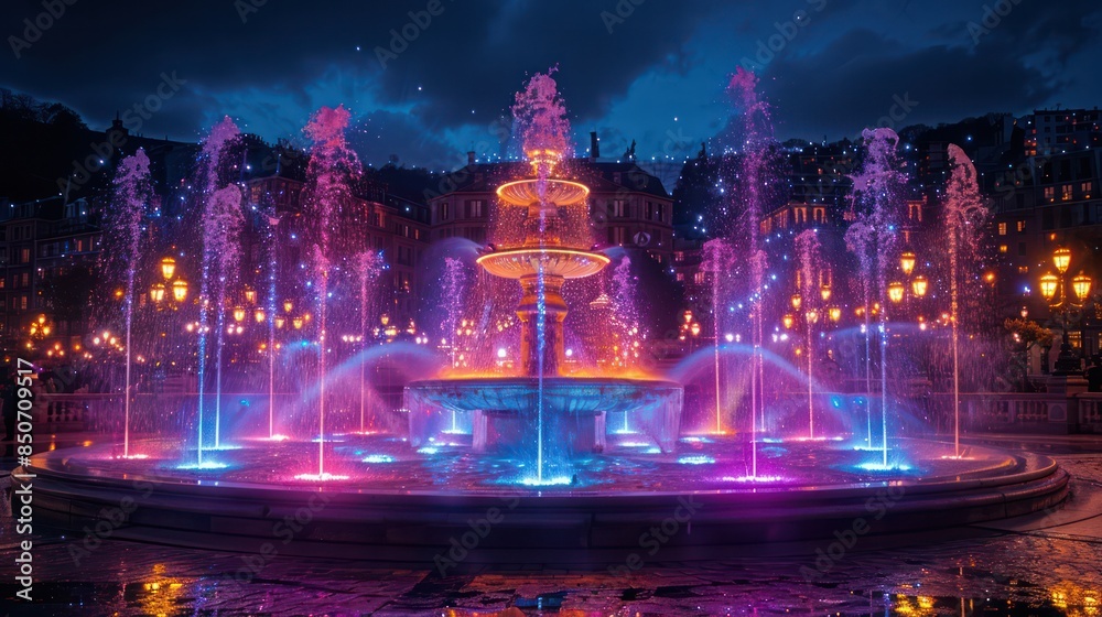 Spectacular light displays at Festival of Lights, France. Spectacular light displays at Festival of Lights, France.
