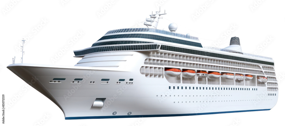PNG White Cruise ship vehicle cruise boat.