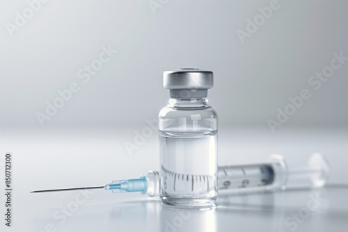 Close-up of Medical Vial and Syringe
