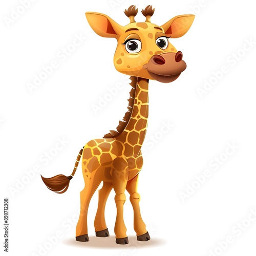 giraffe cartoon isolated on white © thiraphon