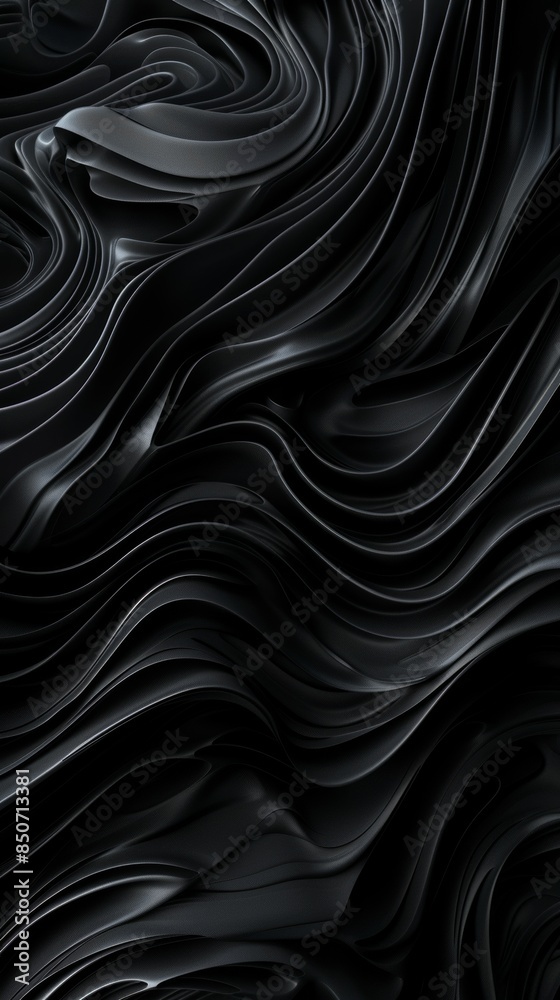 Abstract Black Swirling Pattern Wallpaper