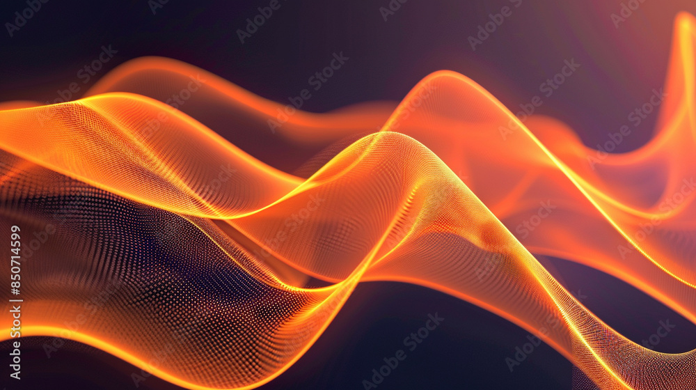 Fototapeta premium Orange and Saffron Neon Wave Background