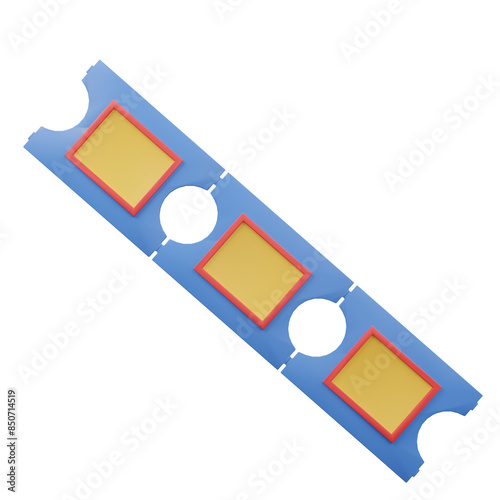 3d icon of arcade ticket