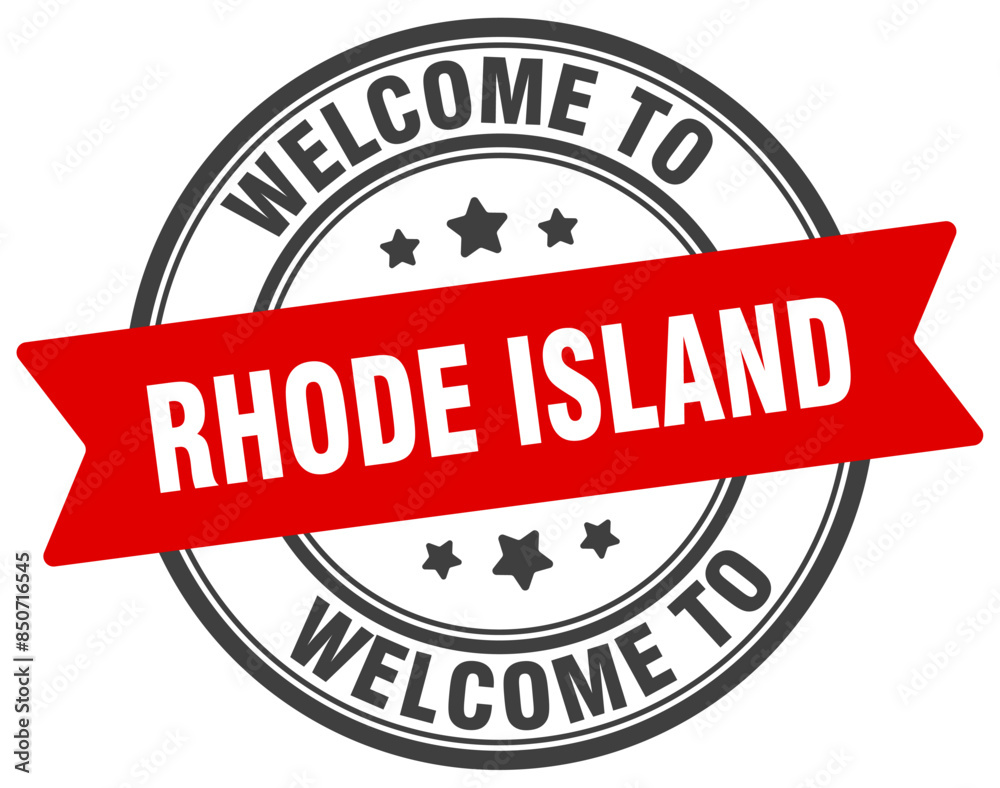 Welcome to Rhode Island stamp. Rhode Island round sign Welcome to Rhode Island stamp. Rhode Island round sign