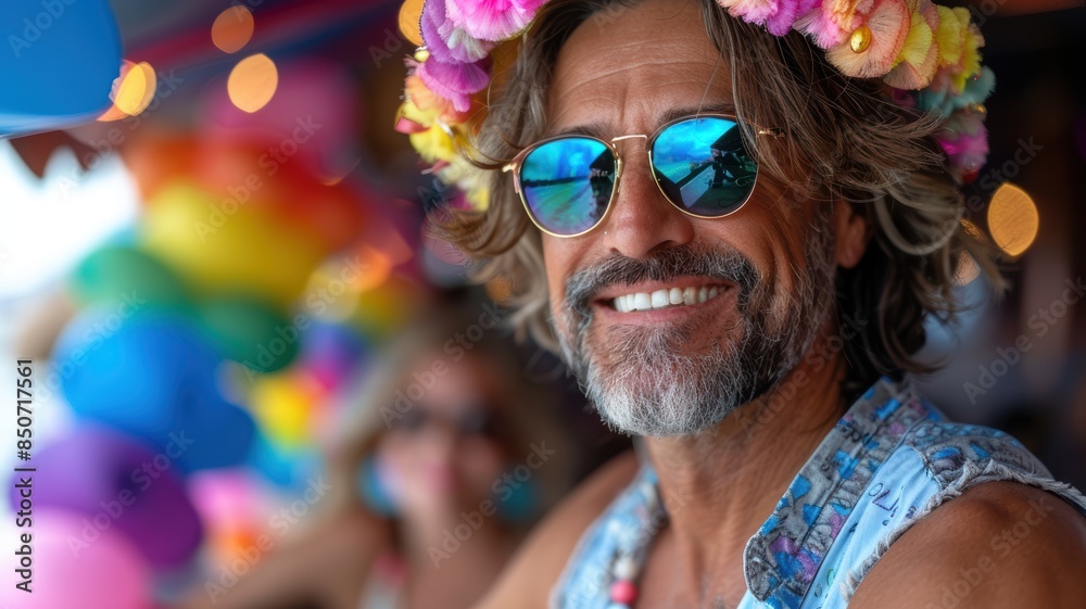 Happy gay man having fun of LGBTQ community Happy gay man having fun of LGBTQ community