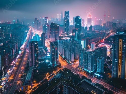 Wallpaper Mural Twilight blends city lights into a mesmerizing blur Torontodigital.ca