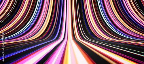 Colorful abstract light streaks effect animation background. Music festival and nightclub stage visual. 