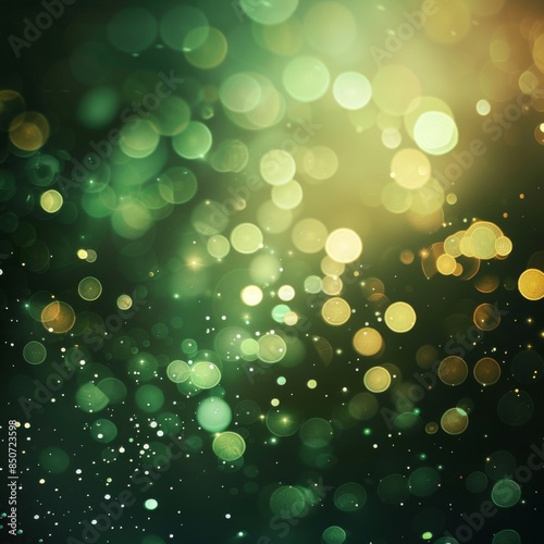 Green and Gold Bokeh Background