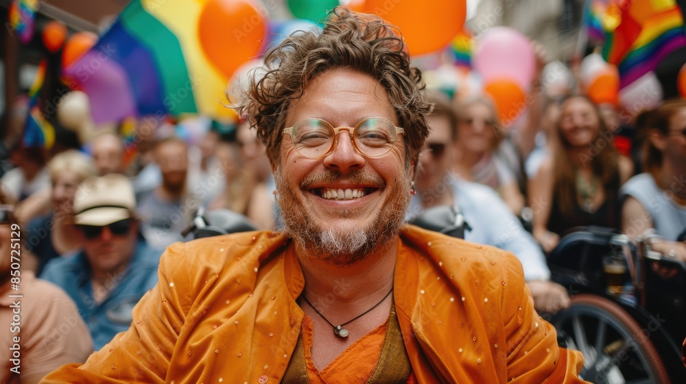 Happy gay man having fun of LGBTQ community Happy gay man having fun of LGBTQ community