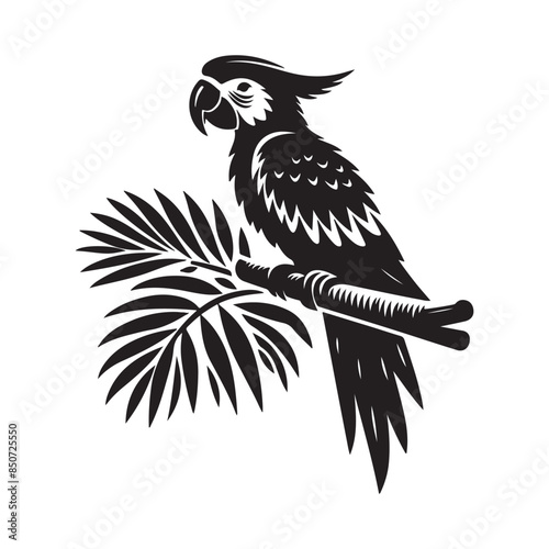 Parrot Silhouette Vector Art Illustration