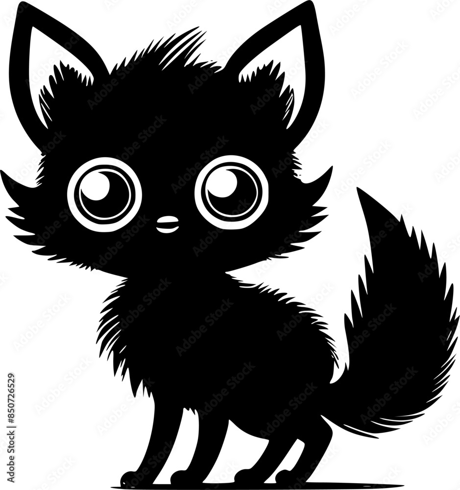 a cute baby fox cartoon vector illustration