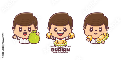 cute cartoon mascot with durian
