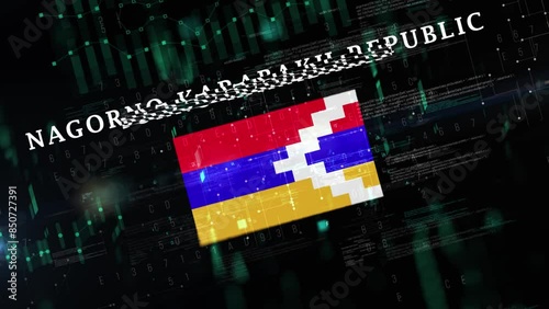 Nagorno Karabakh Republic with Digital flag Intro photo