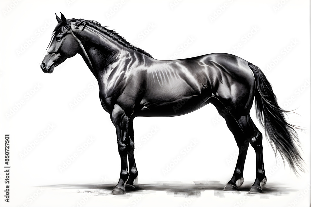 Fototapeta premium Horse in white background