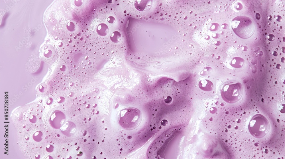 A purple liquid with bubbles floating on top A purple liquid with bubbles floating on top