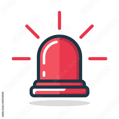 Red emergency flashers siren icon. Siren icon in flat style. Emergency siren. Vector illustration.